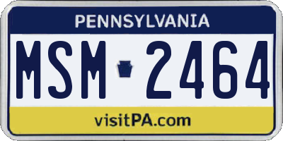 PA license plate MSM2464