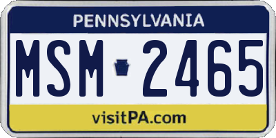 PA license plate MSM2465
