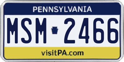 PA license plate MSM2466