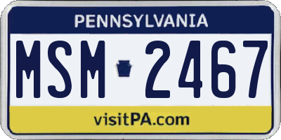 PA license plate MSM2467