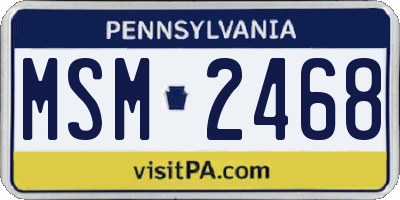 PA license plate MSM2468