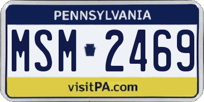 PA license plate MSM2469