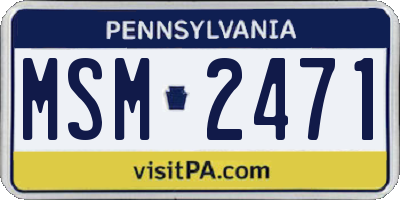 PA license plate MSM2471
