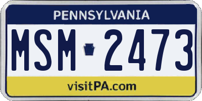 PA license plate MSM2473