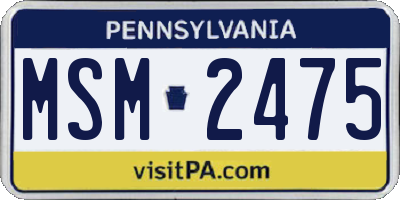 PA license plate MSM2475