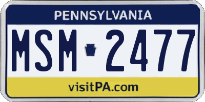 PA license plate MSM2477