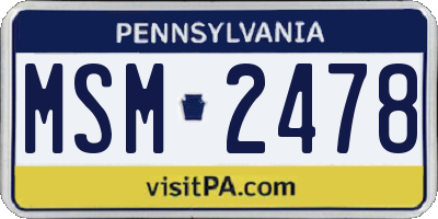 PA license plate MSM2478