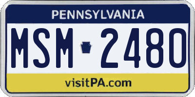 PA license plate MSM2480
