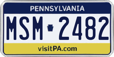 PA license plate MSM2482