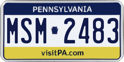 PA license plate MSM2483
