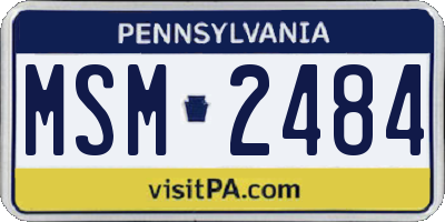 PA license plate MSM2484