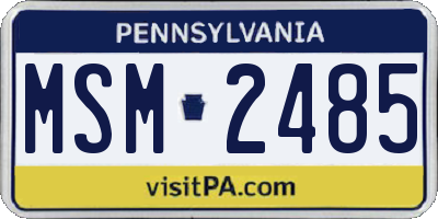 PA license plate MSM2485