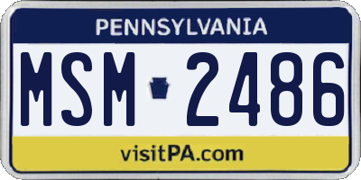 PA license plate MSM2486