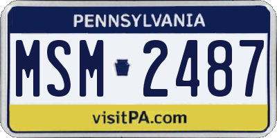 PA license plate MSM2487