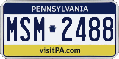 PA license plate MSM2488