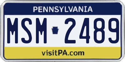 PA license plate MSM2489