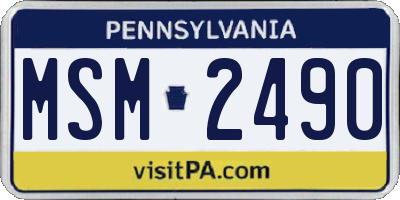 PA license plate MSM2490