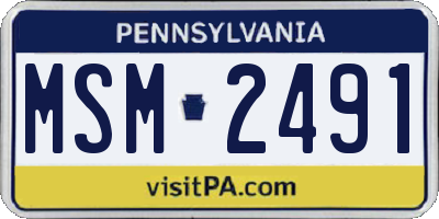 PA license plate MSM2491