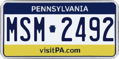 PA license plate MSM2492