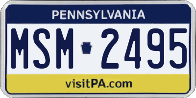 PA license plate MSM2495