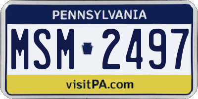 PA license plate MSM2497