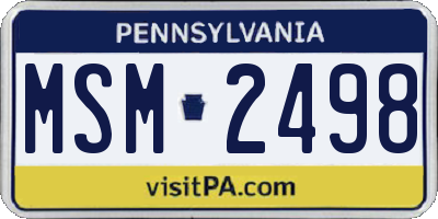 PA license plate MSM2498
