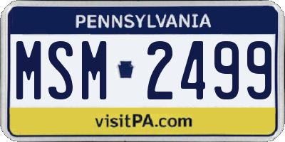 PA license plate MSM2499