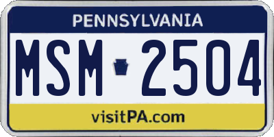 PA license plate MSM2504