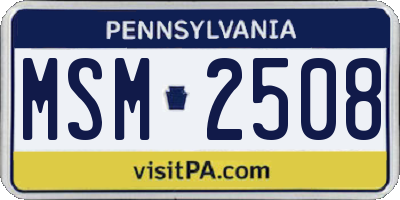 PA license plate MSM2508