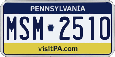 PA license plate MSM2510
