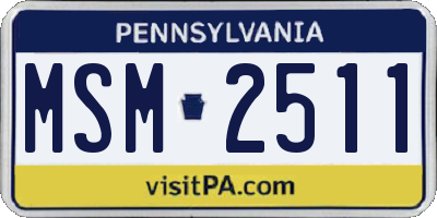 PA license plate MSM2511