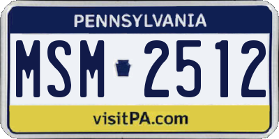 PA license plate MSM2512