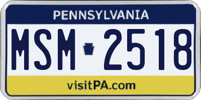 PA license plate MSM2518