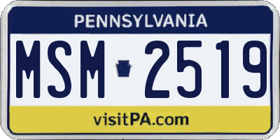 PA license plate MSM2519