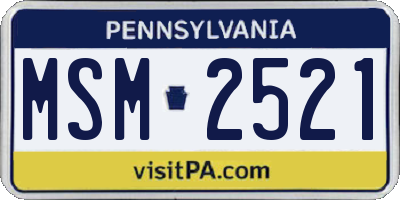 PA license plate MSM2521