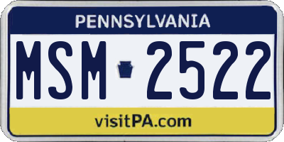 PA license plate MSM2522