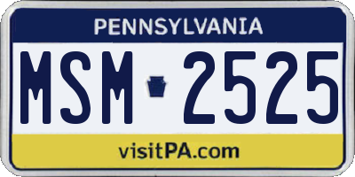 PA license plate MSM2525