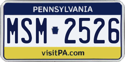 PA license plate MSM2526