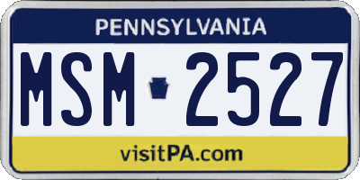 PA license plate MSM2527