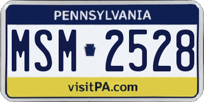 PA license plate MSM2528
