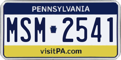 PA license plate MSM2541