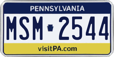 PA license plate MSM2544