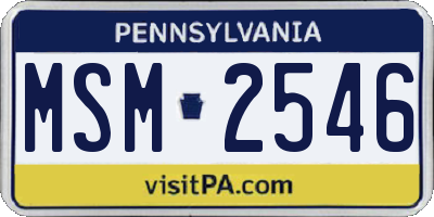 PA license plate MSM2546
