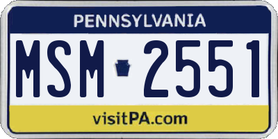 PA license plate MSM2551