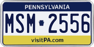 PA license plate MSM2556