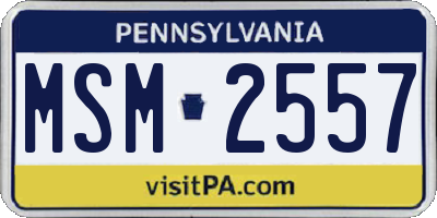 PA license plate MSM2557
