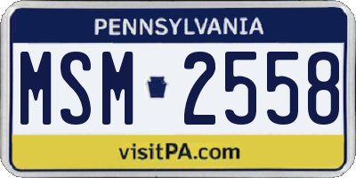 PA license plate MSM2558