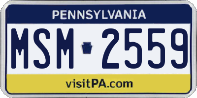 PA license plate MSM2559