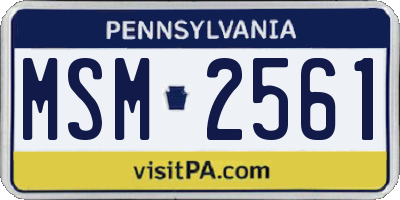 PA license plate MSM2561