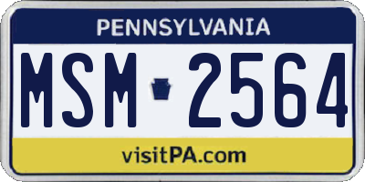 PA license plate MSM2564